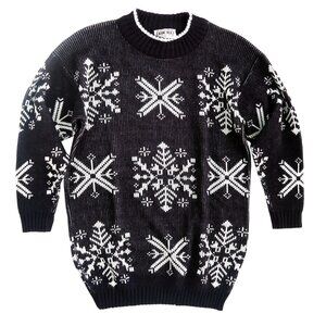 Ricki by Miss Erika Snowflake Sweater Vintage 80s Acrylic Knit Pullover Medium